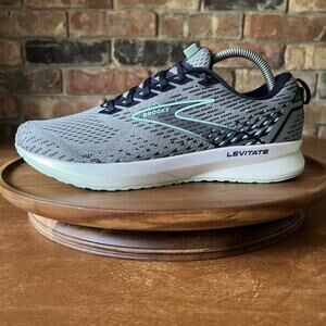 Brooks Levitate 5 Gray Blue Pearl Road Running Shoes Sneakers Women's Size 10